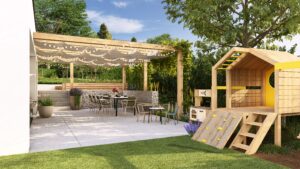 Zahradu je potřeba vizuálně rozčlenit na zóny, aby například ruch z ulice nebránil relaxaci a aby i děti našly své místo.